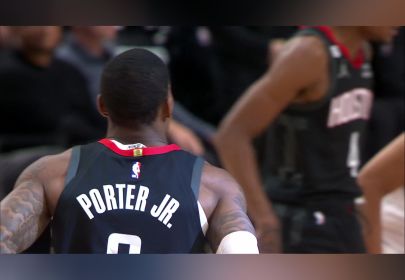 【纯享】火箭vs开拓者精华回放 小西蒙斯半场7记三分稳西部第一